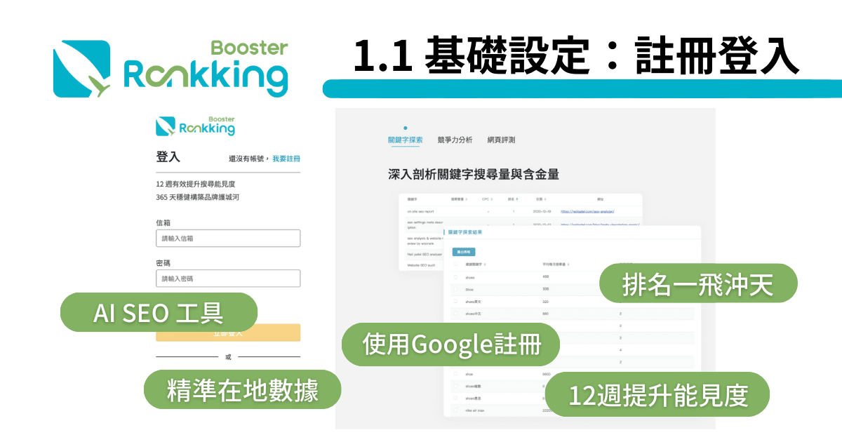 Rankking SEO 工具教學：基礎設置-註冊登入