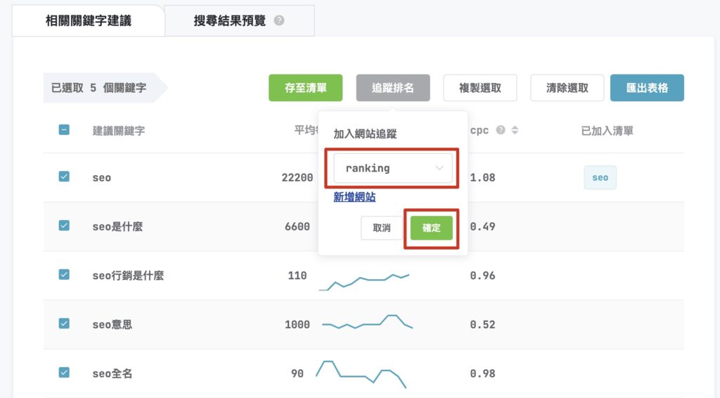 SEO工具 關鍵字研究16