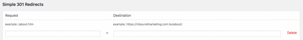 Simple 301 Redirects